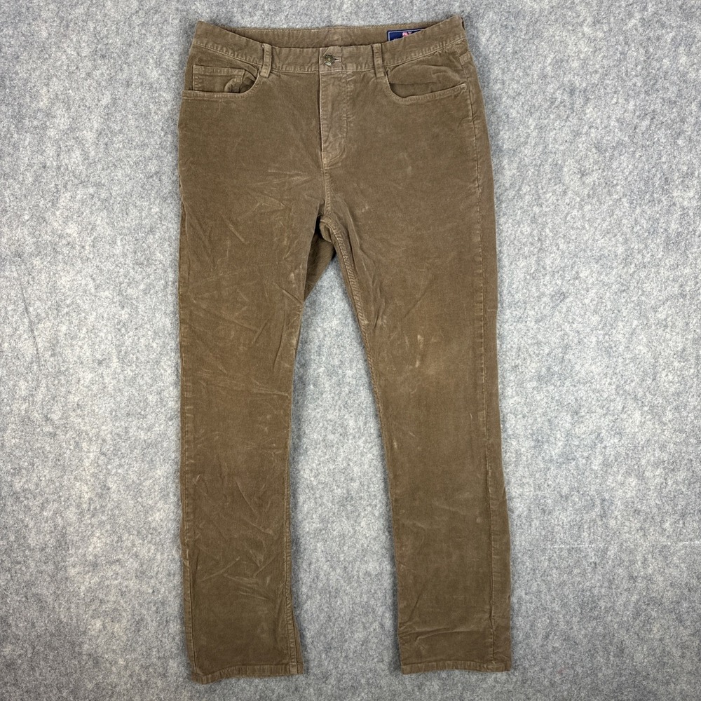 Vineyard Vines Stretch Terry Cord 5-Pocket Pants Men's Size 32x32 Khaki Brown